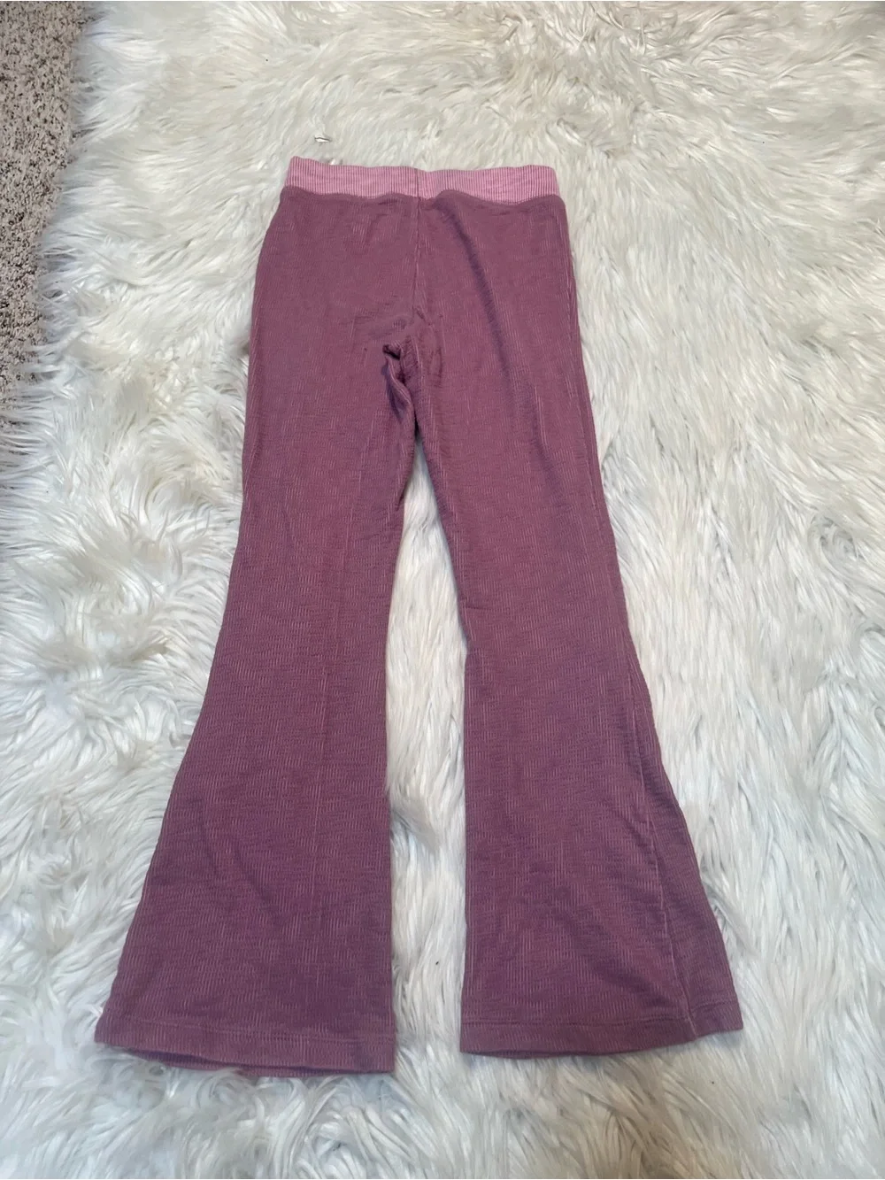 Cat & Jack Flare Pants Purple Light Pink Ribbed M 8